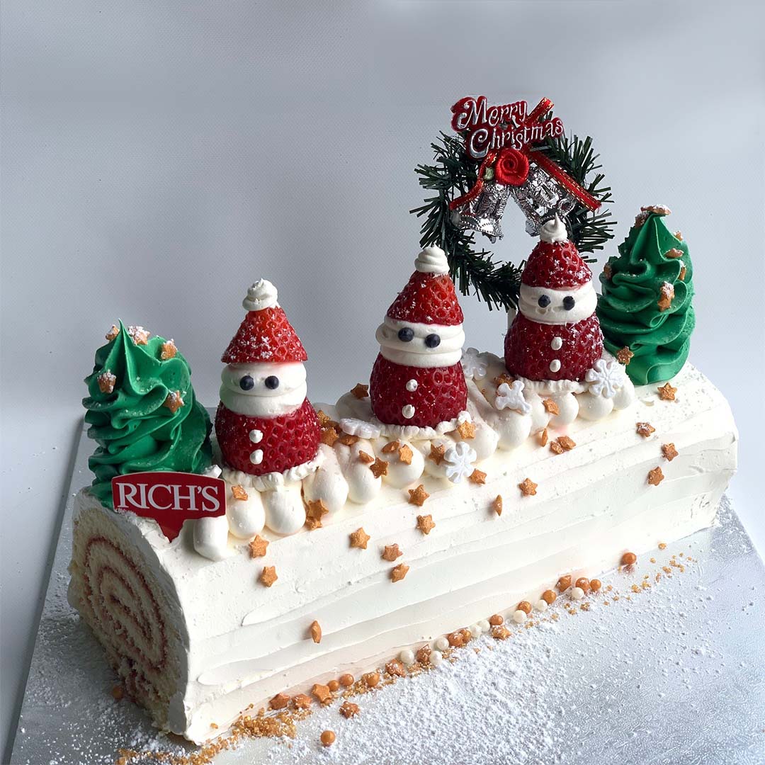 CHRISTMAS 2021 WHITE YULE LOG CAKE