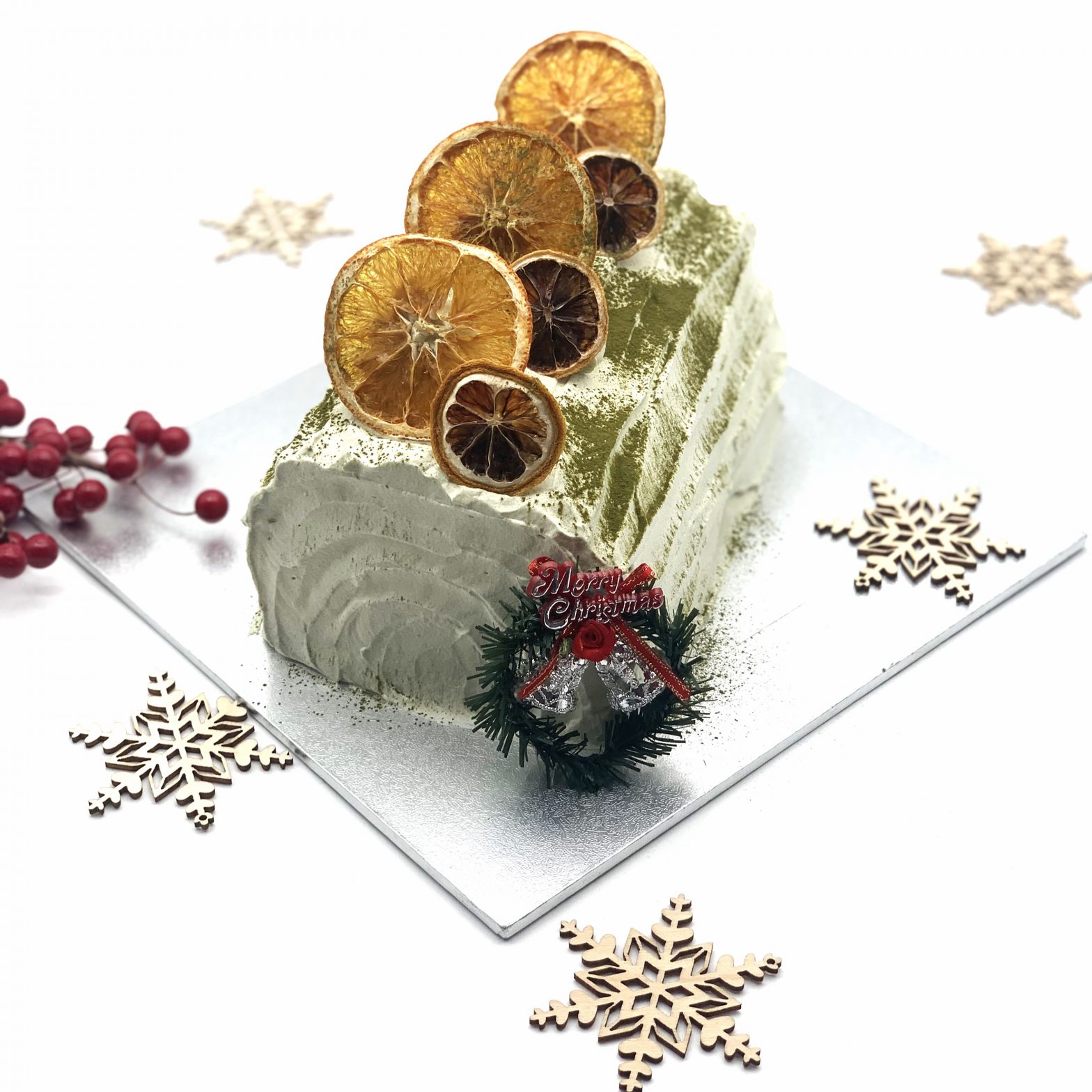 Matcha Yule Log